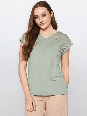 Polera Mujer Gold Hombro Verde Familyshop
