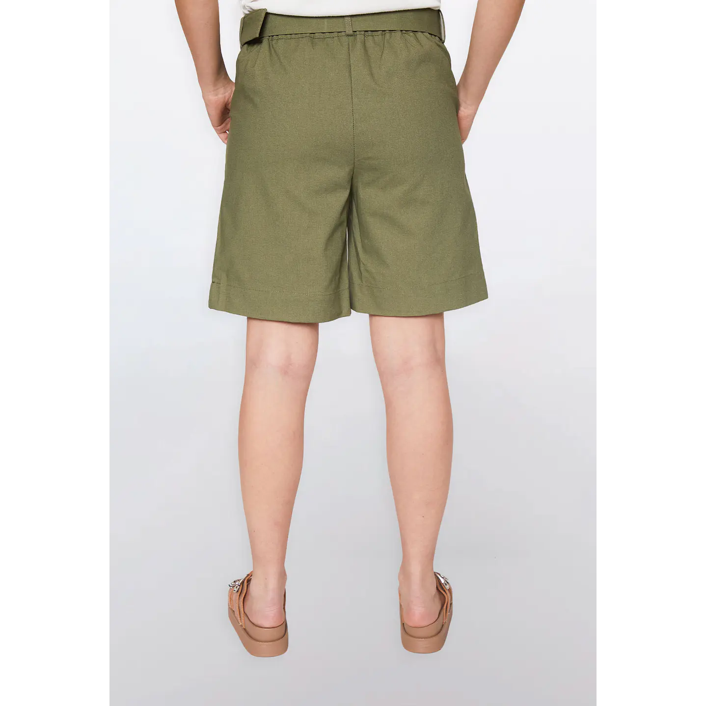 Short Mujer Lino Hebilla Verde Familyshop 4
