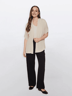 Tapado Mujer Manga Corta Beige Familyshop