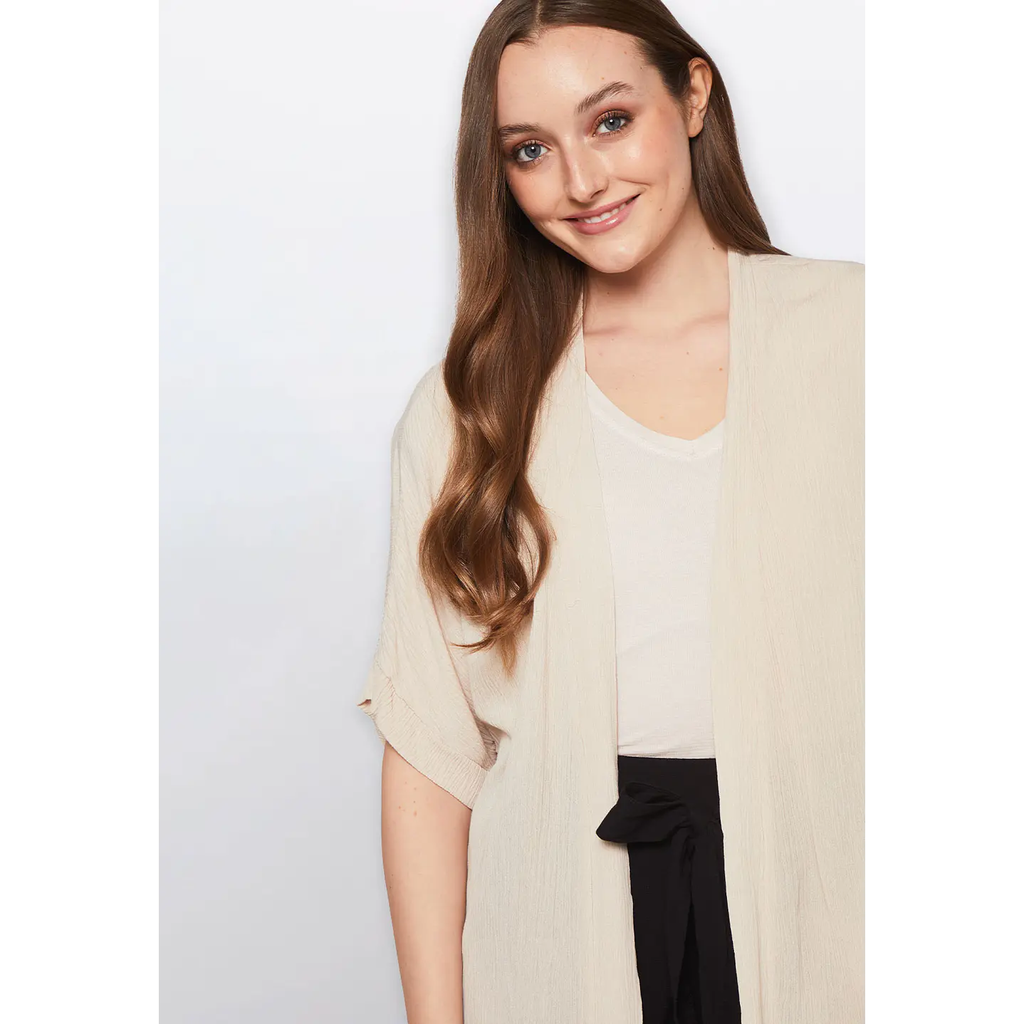 Tapado Mujer Manga Corta Beige Familyshop 3