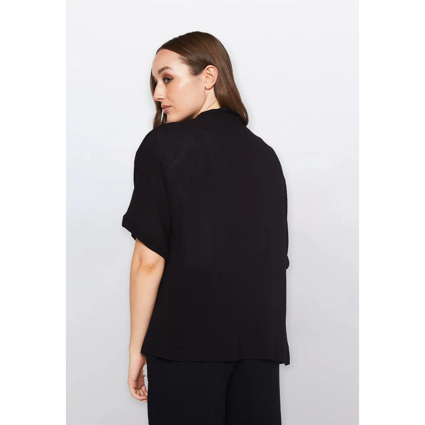 Tapado Mujer Manga Corta Negro Familyshop 4