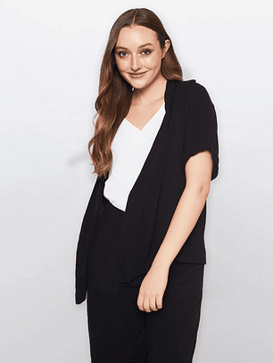 Tapado Mujer Manga Corta Negro Familyshop