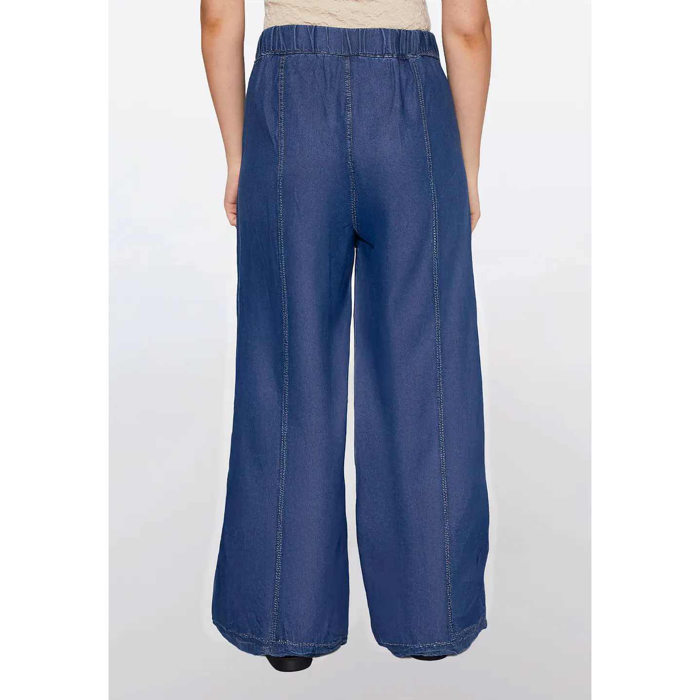 Jeans Mujer Tencel Palazzo Azul Familyshop 4
