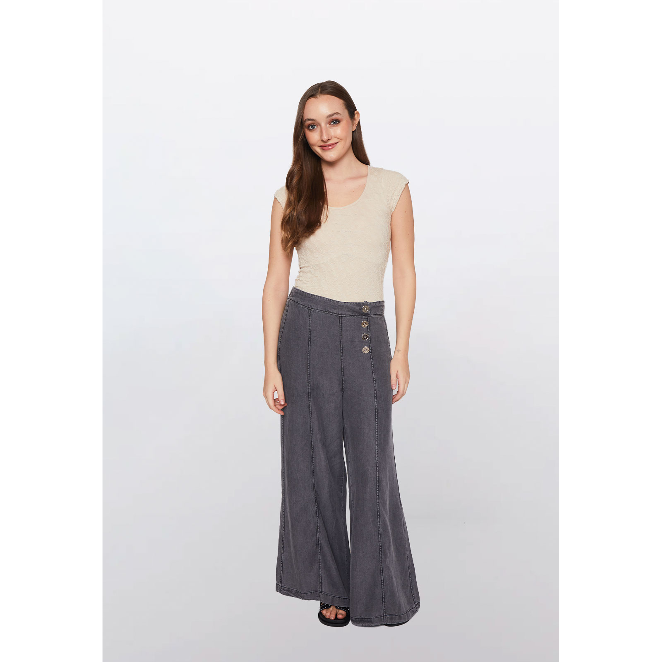 Jeans Mujer Palazzo Gris Familyshop 2