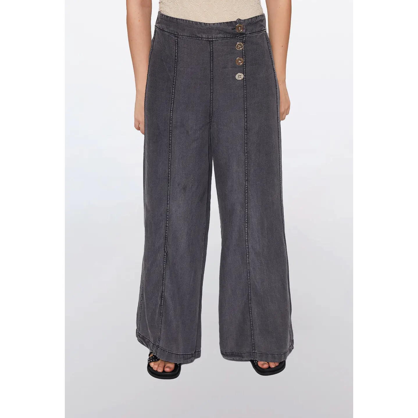 Jeans Mujer Palazzo Gris Familyshop 1