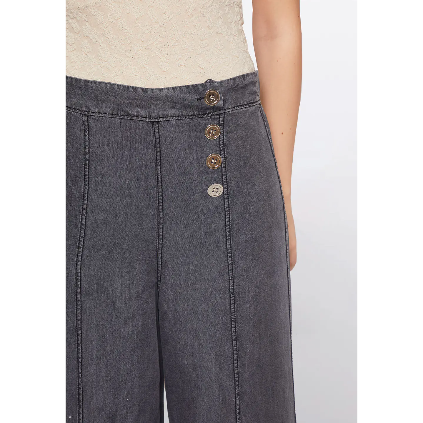 Jeans Mujer Palazzo Gris Familyshop 3