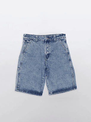 Bermuda Lolo Denim Loose Azul Familyshop