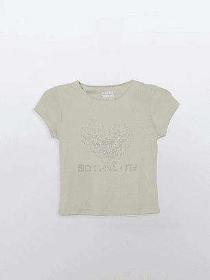 Polera Lola Strass Moda Verde Familyshop