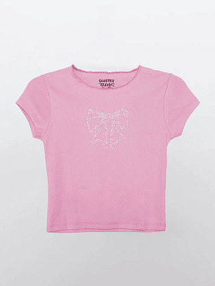 Polera Lola Strass Moda Rosado Familyshop
