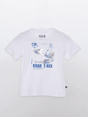 Polera Embossing Manga Corta Blanco Familyshop