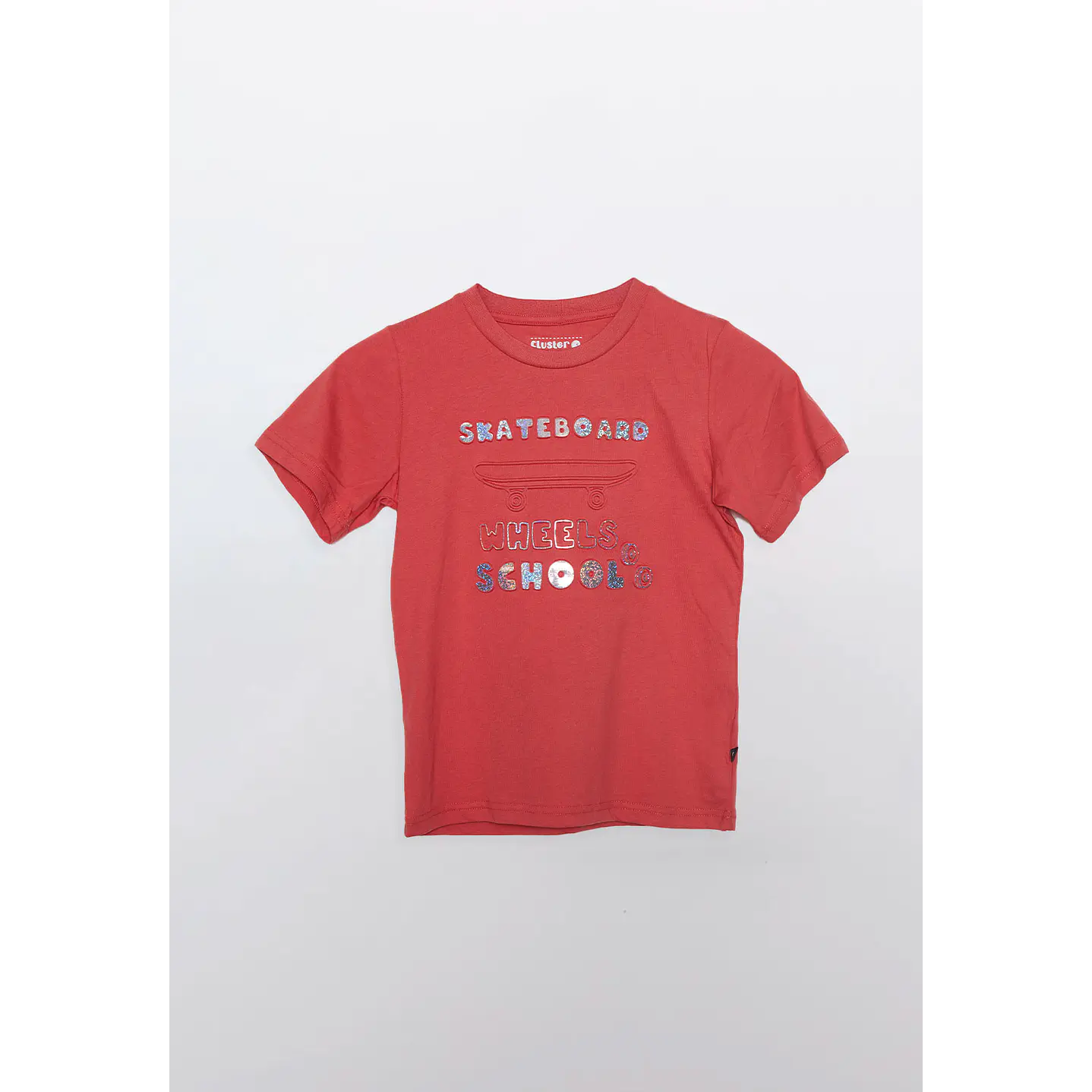 Polera Embossing Metalizado Manga Corta Rojo Familyshop 1