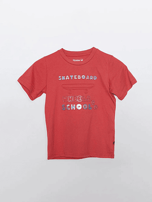 Polera Embossing Metalizado Manga Corta Rojo Familyshop