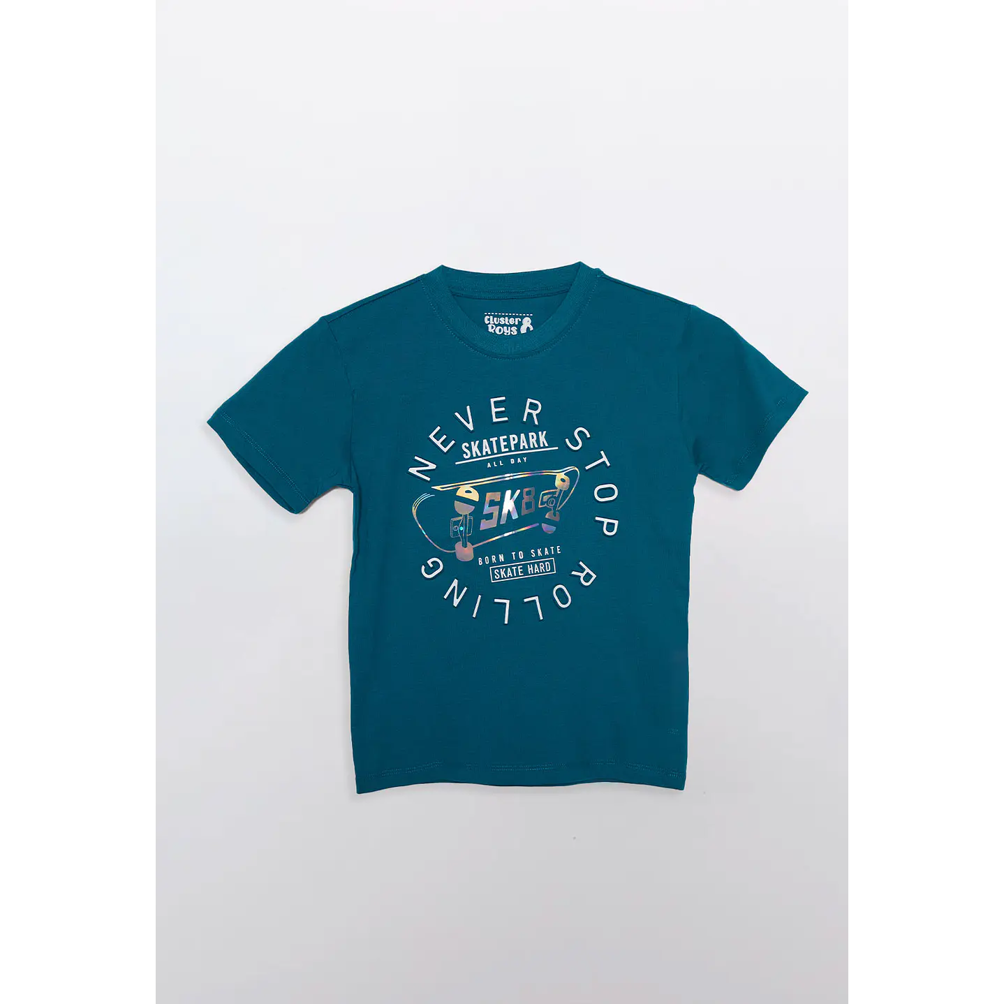 Polera Niño Manga Corta Petróleo Familyshop 1