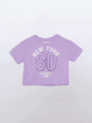 Polera Niña Manga Corta Morado Familyshop