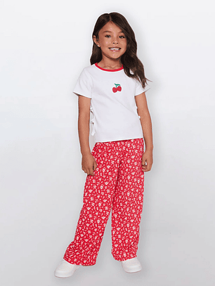 Polera Niña Cherry Blanco Familyshop
