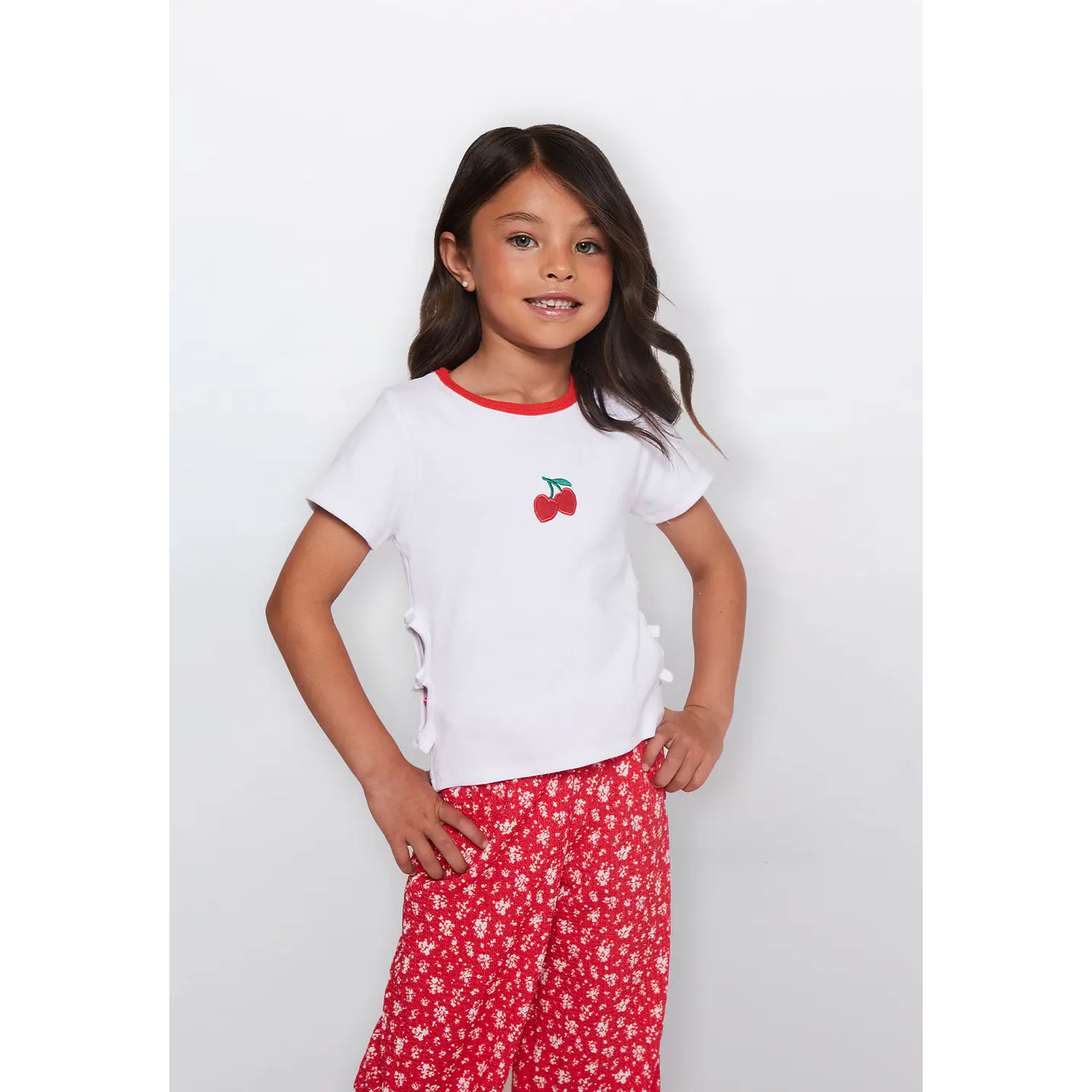 Polera Niña Cherry Blanco Familyshop 1