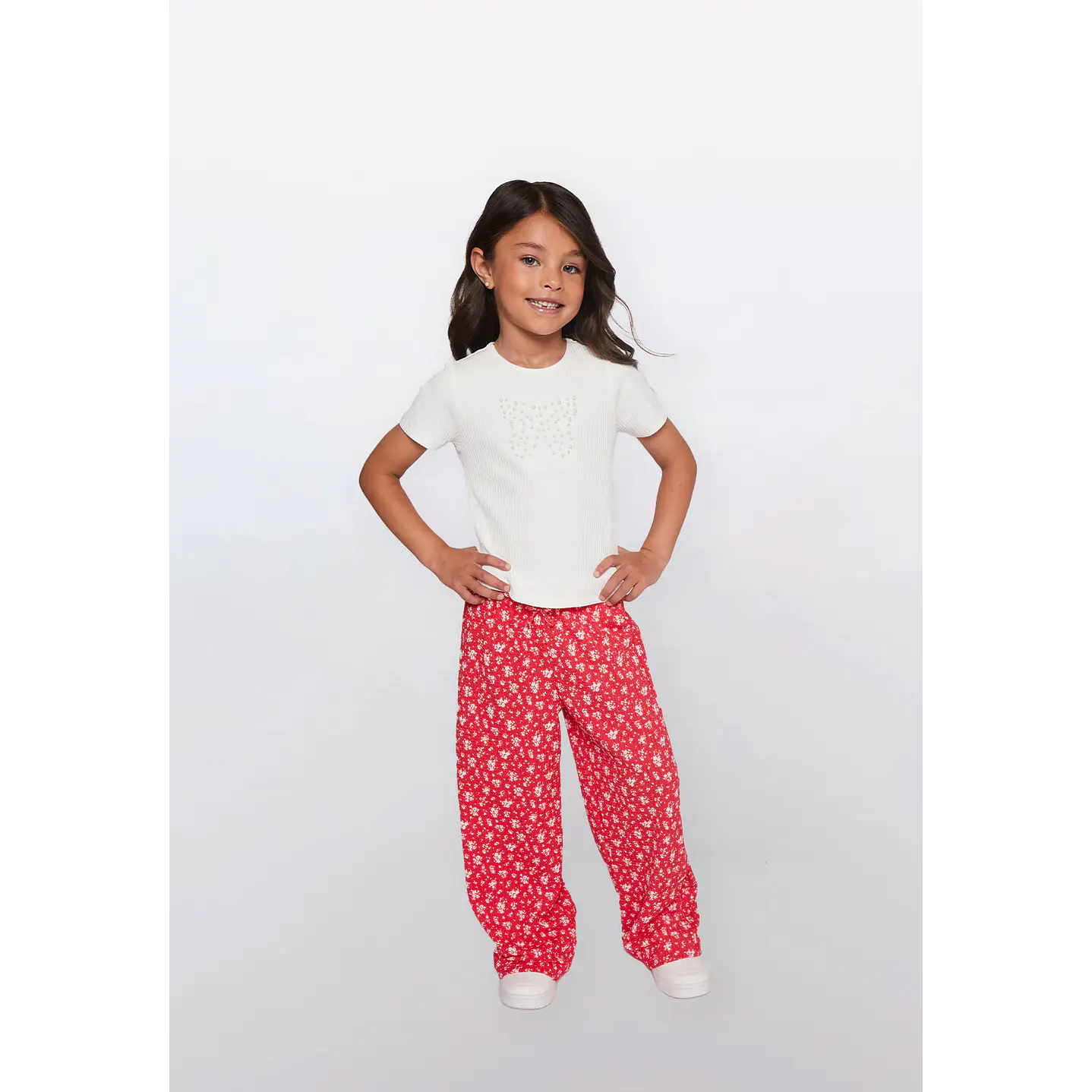 Polera Niña Perlas Crudo Familyshop 2