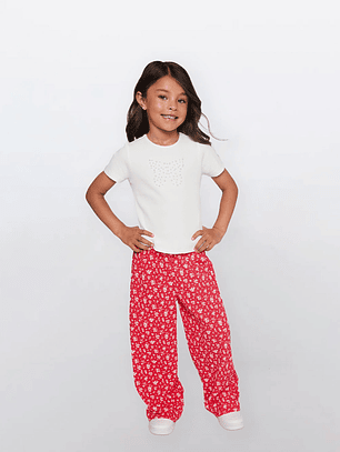 Polera Niña Perlas Crudo Familyshop