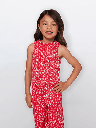 Polera Niña Sin Mangas Rojo Familyshop