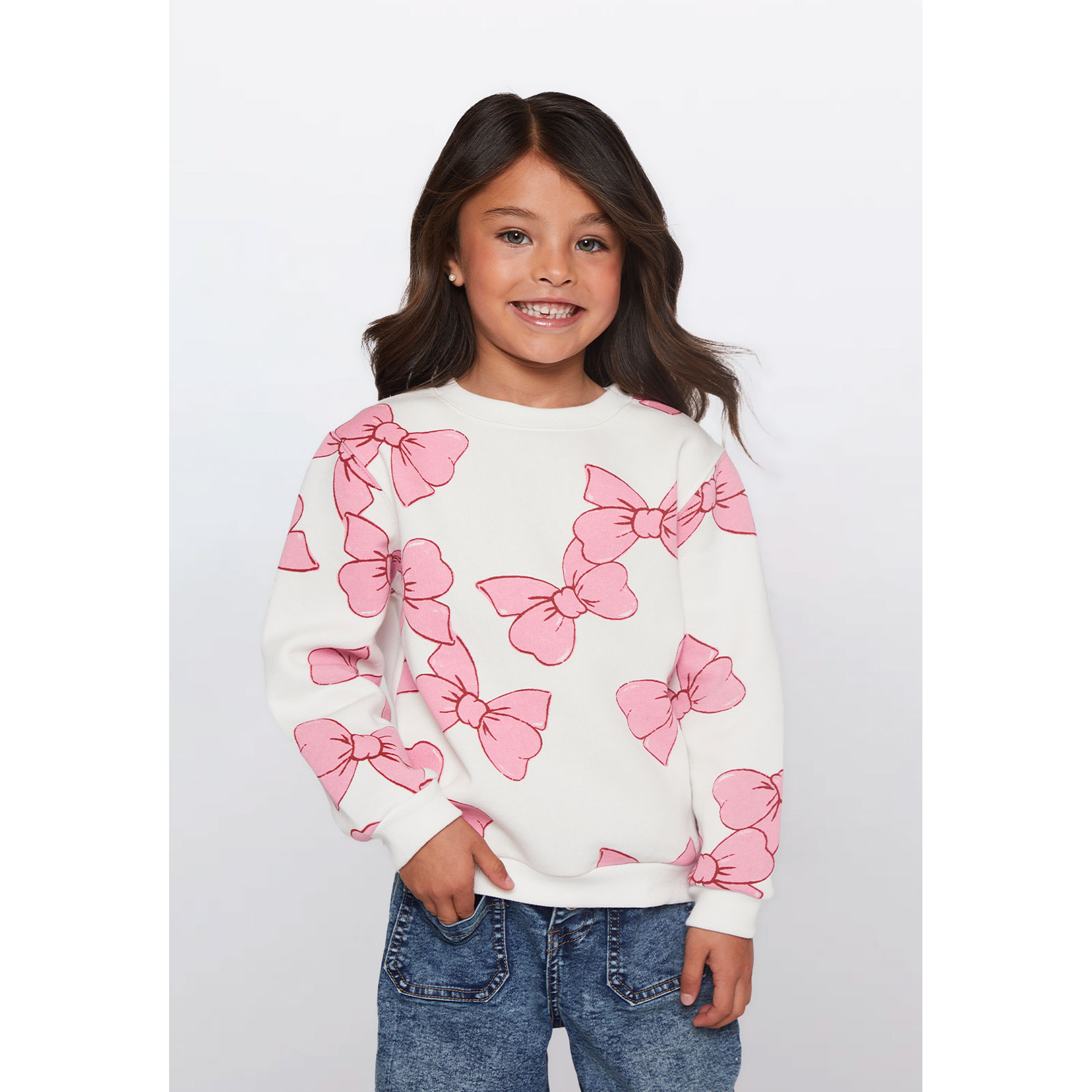 Polerón Lazos Niña Crudo Familyshop 1