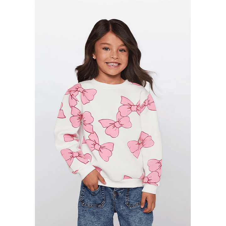 Polerón Lazos Niña Crudo Familyshop 1