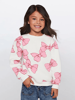 Polerón Lazos Niña Crudo Familyshop