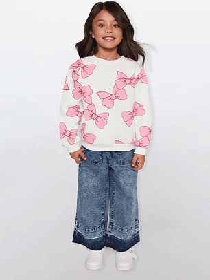 Polerón Lazos Niña Crudo Familyshop