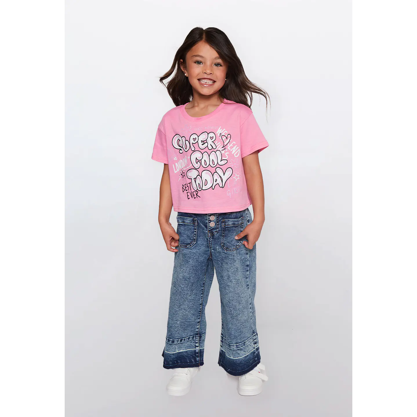 Polera Niña Grafitti Rosado Familyshop 2