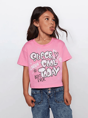 Polera Niña Grafitti Rosado Familyshop
