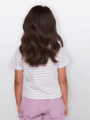 Polera Corazón Niña Lila Familyshop