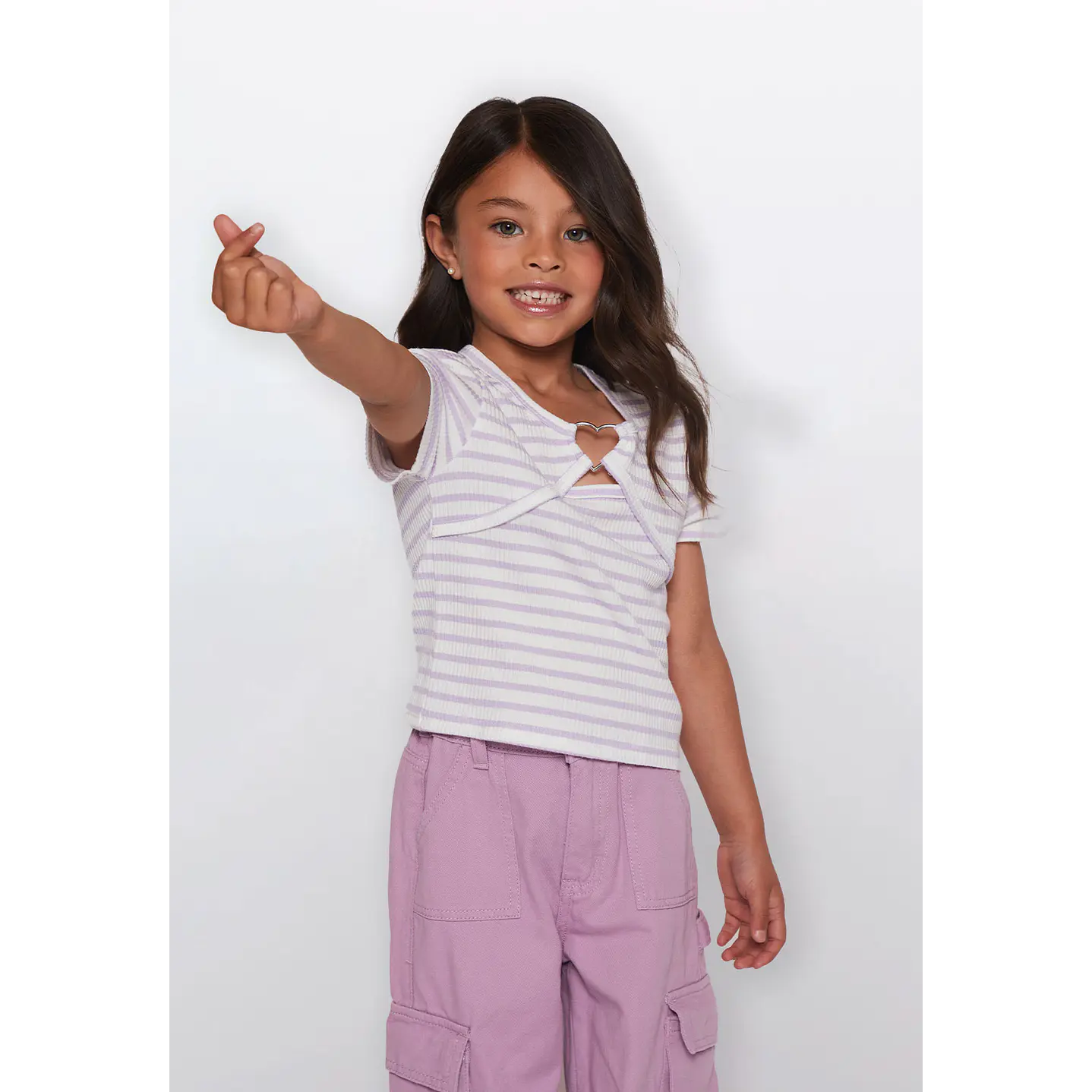 Polera Corazón Niña Lila Familyshop 1