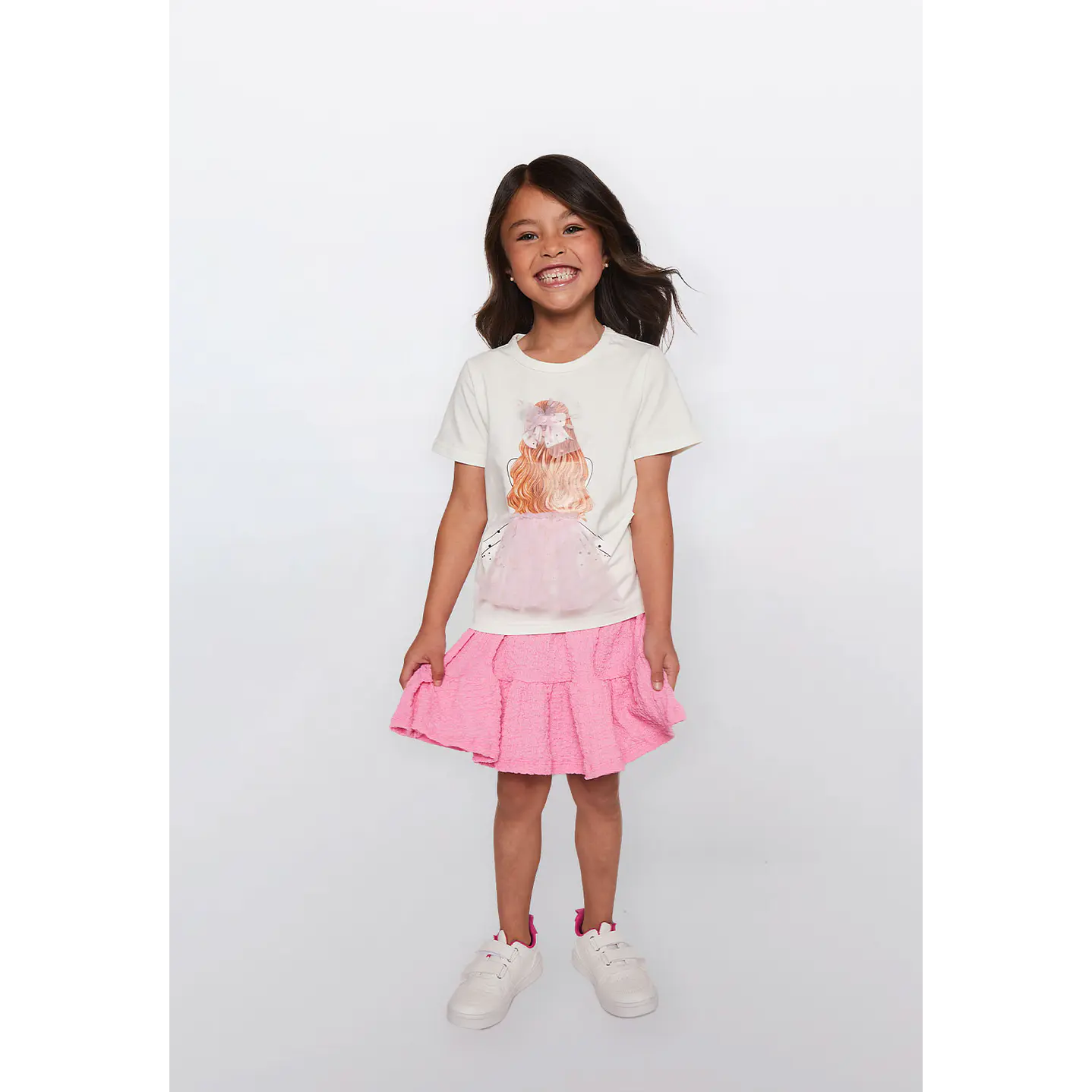 Conjunto Niña Manga Corta Crudo Familyshop 2