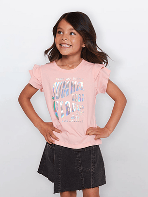 Polera Niña Manga Corta Coral Familyshop