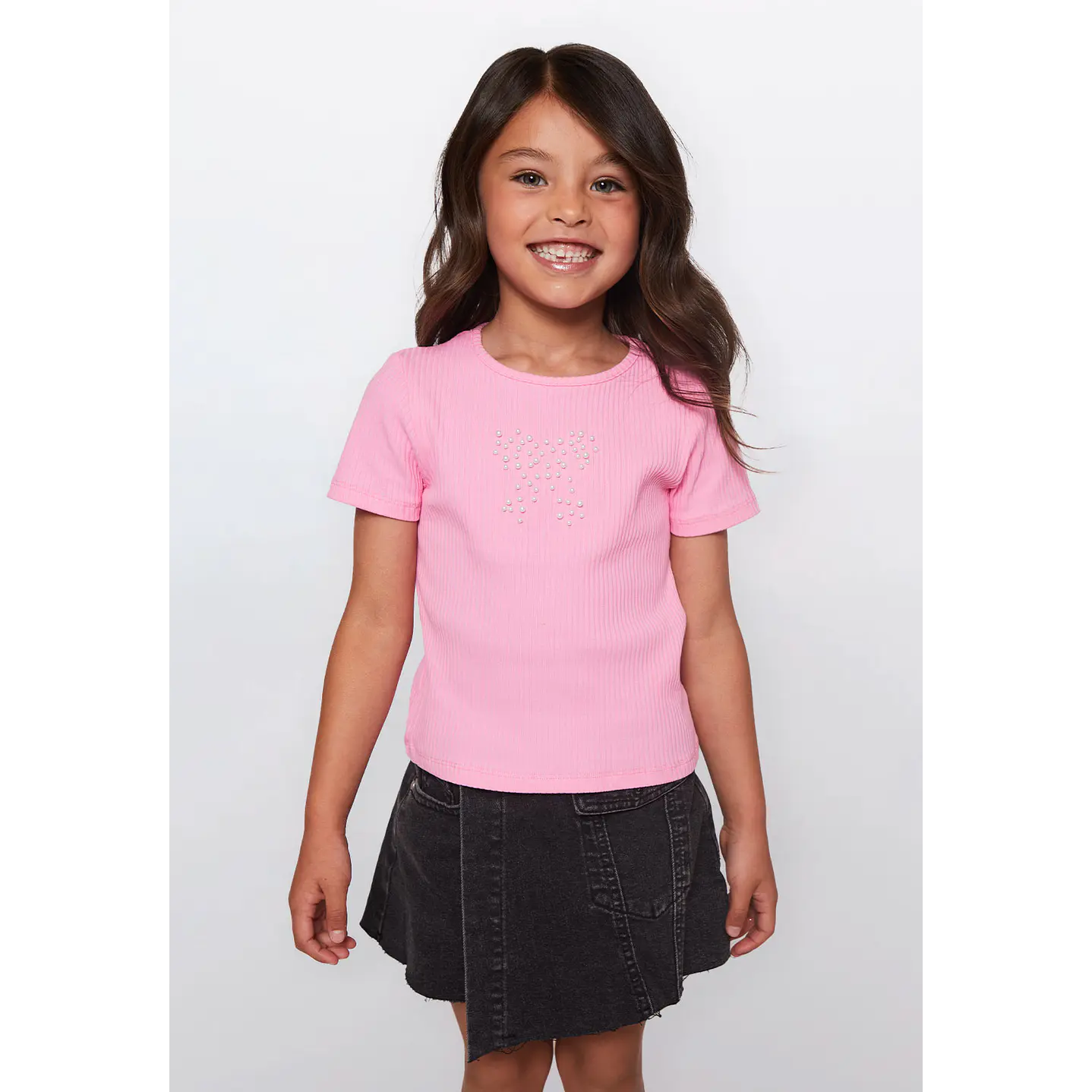 Polera Niña Perlas Rosado Familyshop 1