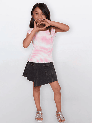 Polera Niña Panal Rosado Familyshop