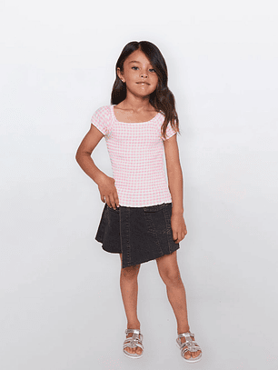 Polera Niña Panal Rosado Familyshop