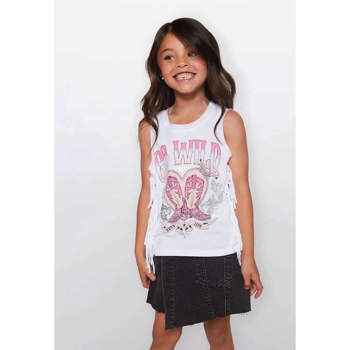 Polera Niña Sin Mangas Blanco Familyshop 1