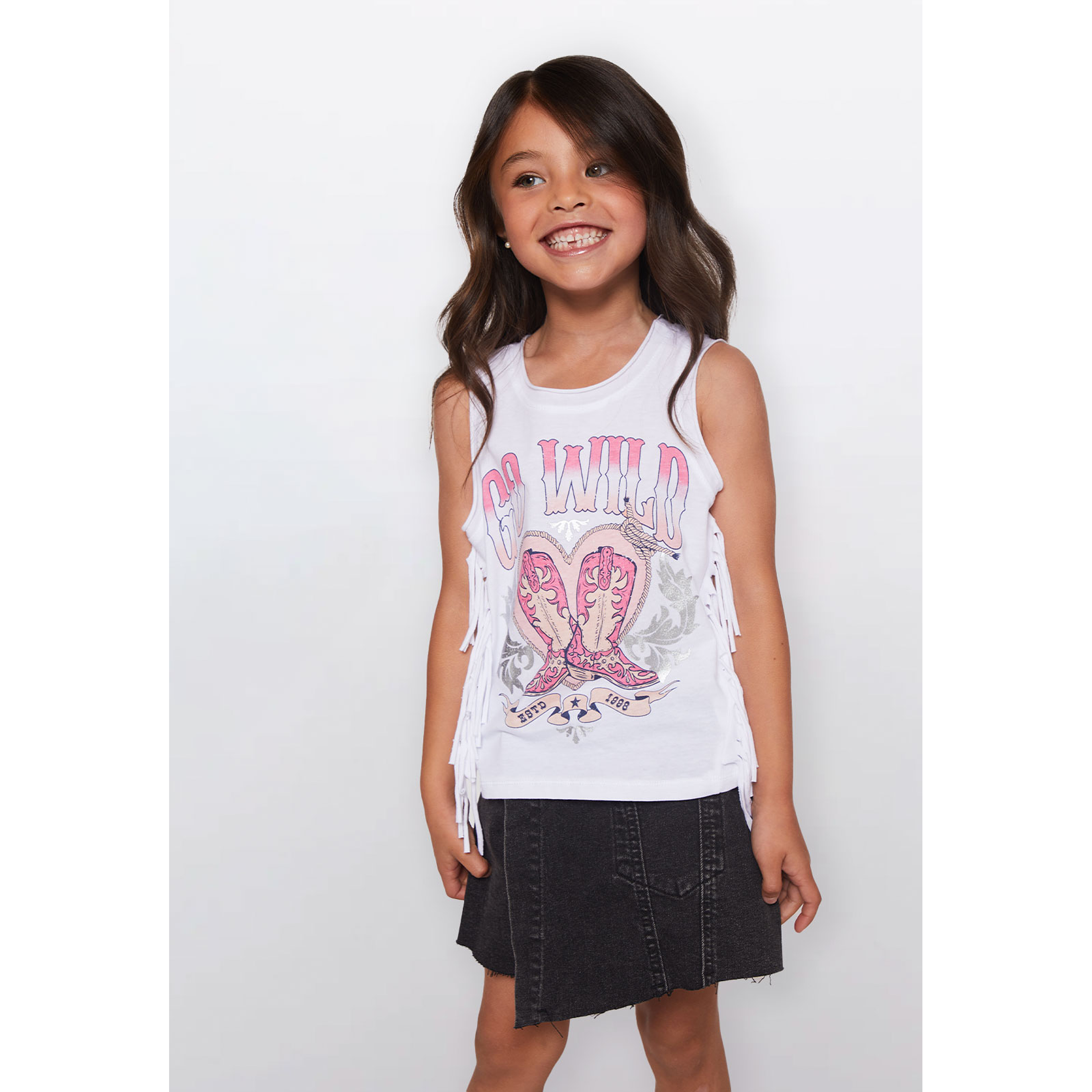 Polera Niña Sin Mangas Blanco Familyshop 1