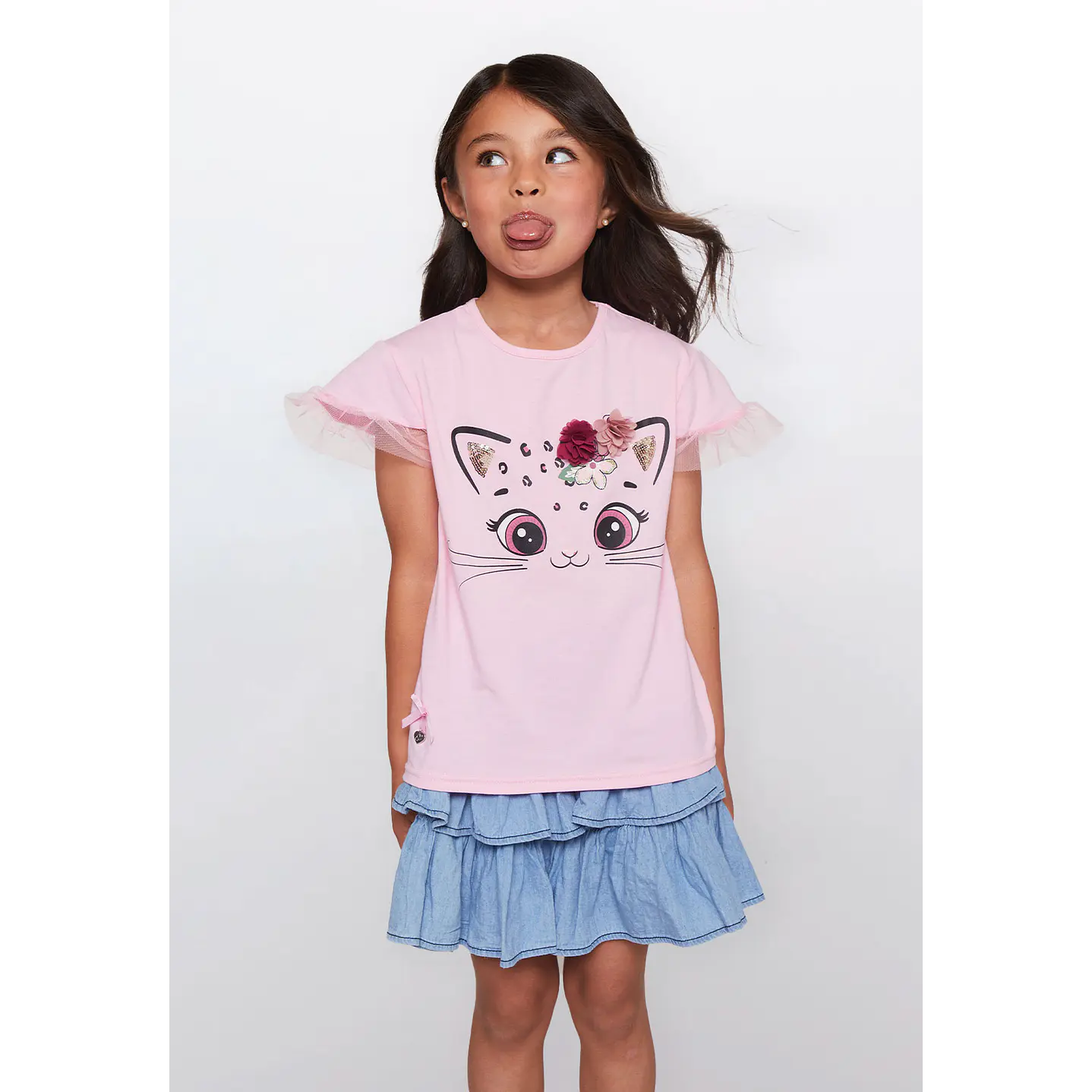 Polera Niña Cats Rosado Familyshop 1