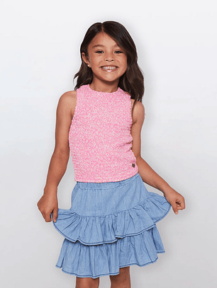 Polera Niña Panal Moda Rosado Familyshop