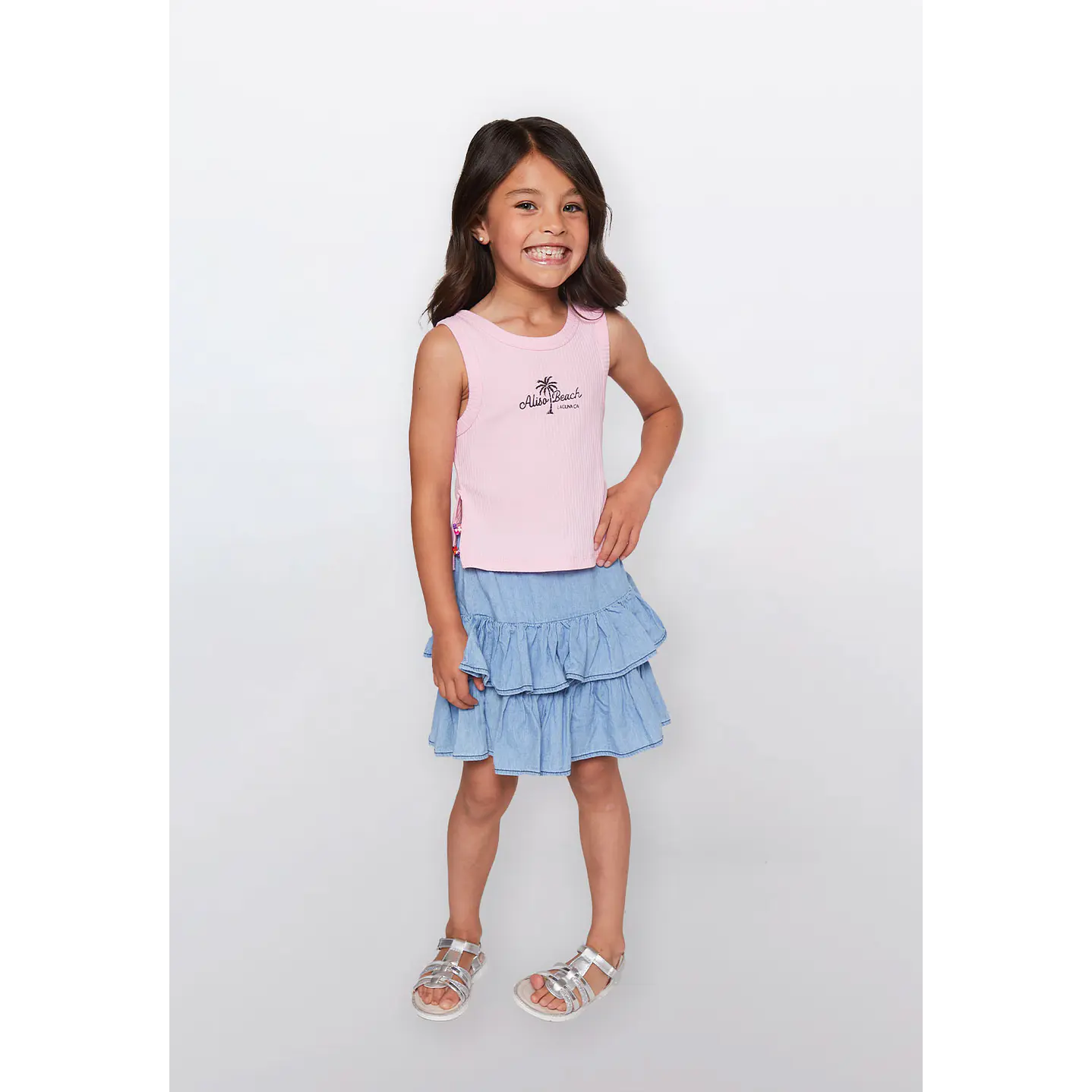 Polera Niña Tachas Costado Rosado Familyshop 2