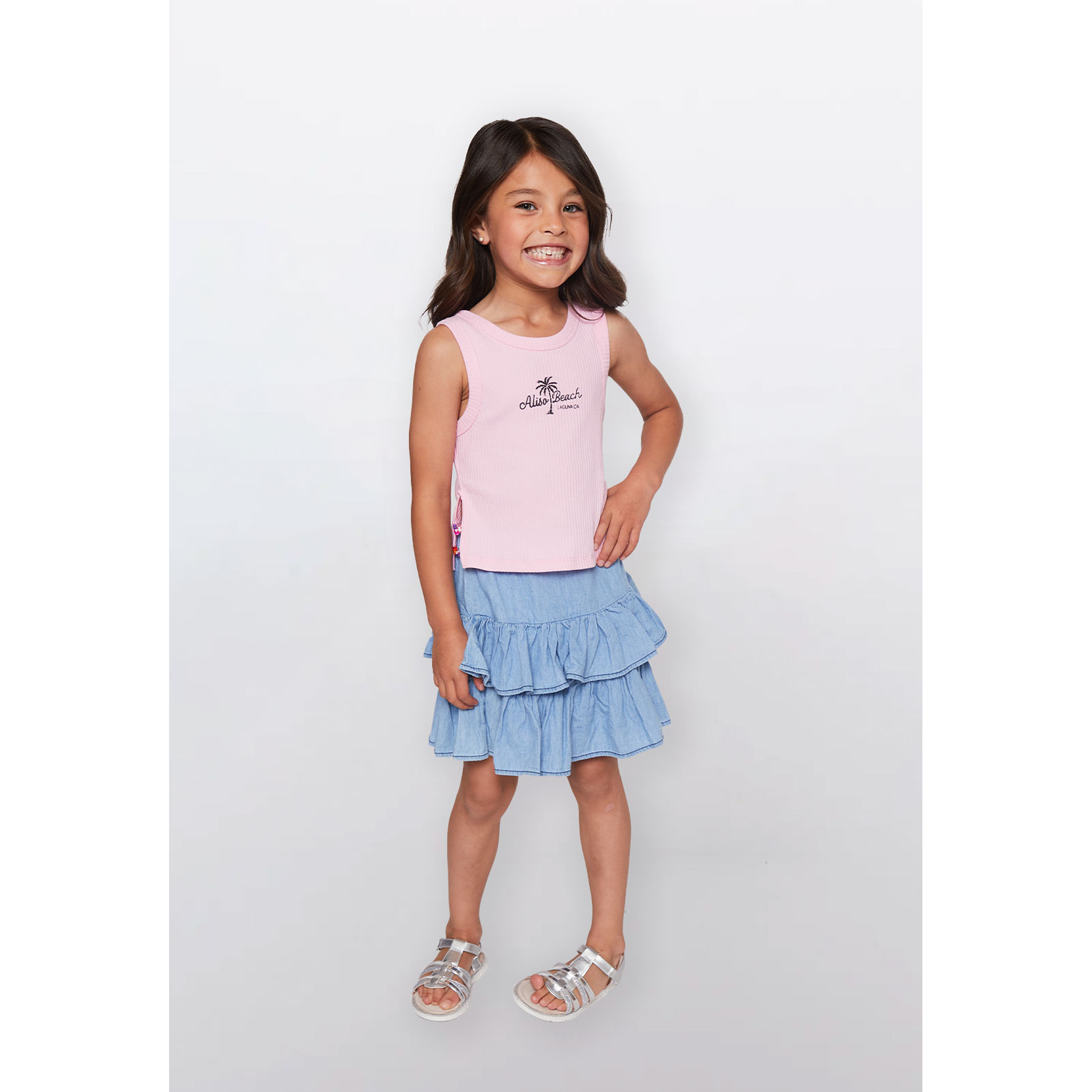 Polera Niña Tachas Costado Rosado Familyshop 2