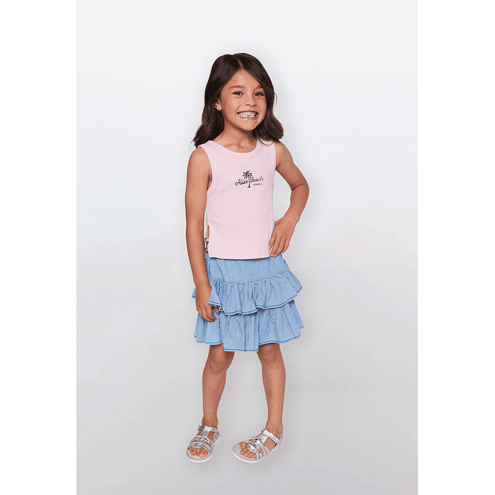 Polera Niña Tachas Costado Rosado Familyshop 2