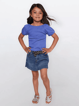 Faldas Niña Skort Denim Azul Familyshop