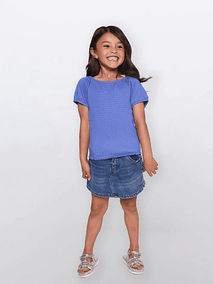 Polera Niña Panal Azul Familyshop