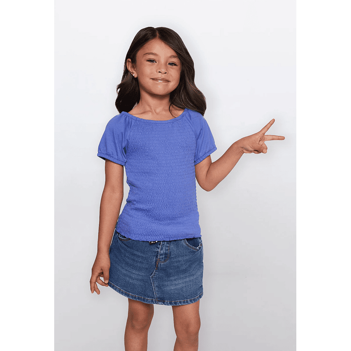 Polera Niña Panal Azul Familyshop 1