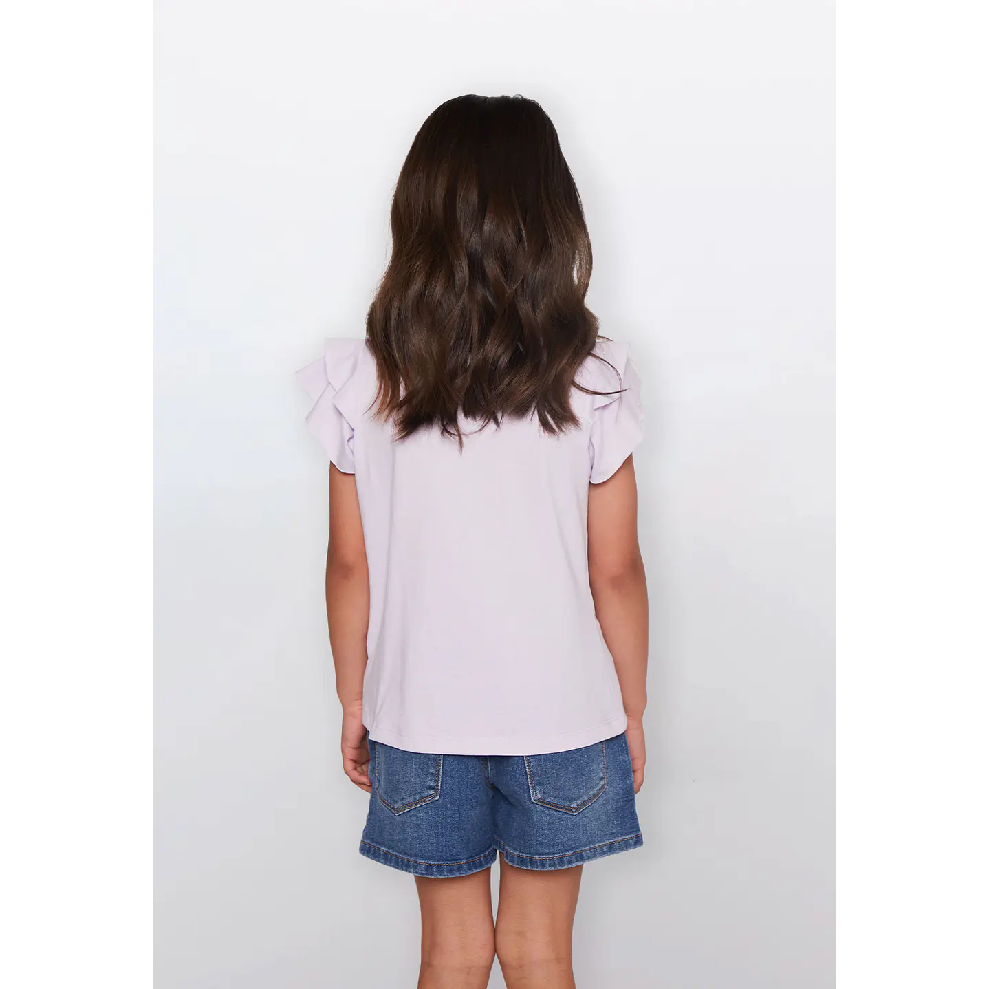 Polera Niña Vuelos Metalizado Lila Familyshop 3