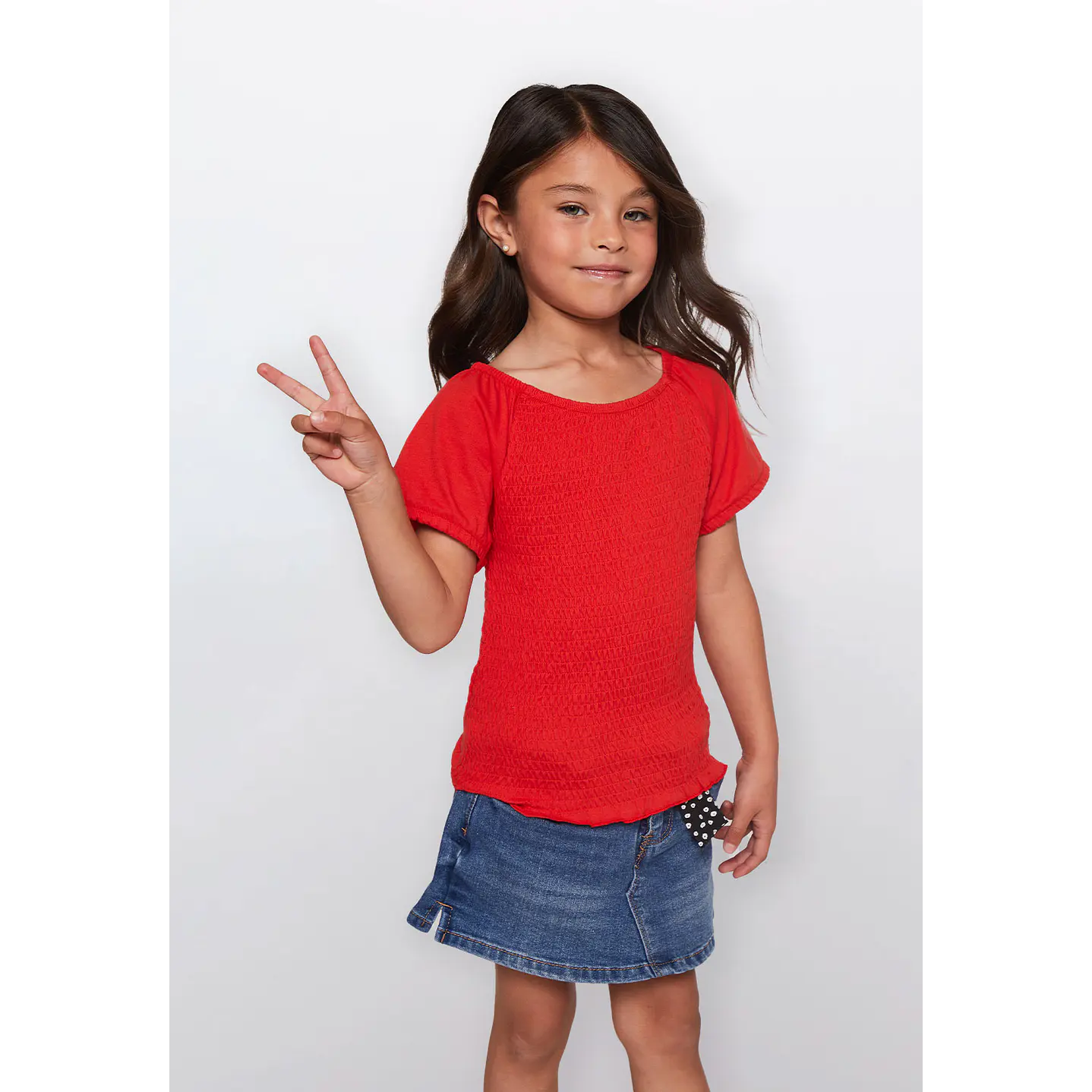 Polera Niña Manga Corta Rojo Familyshop 1