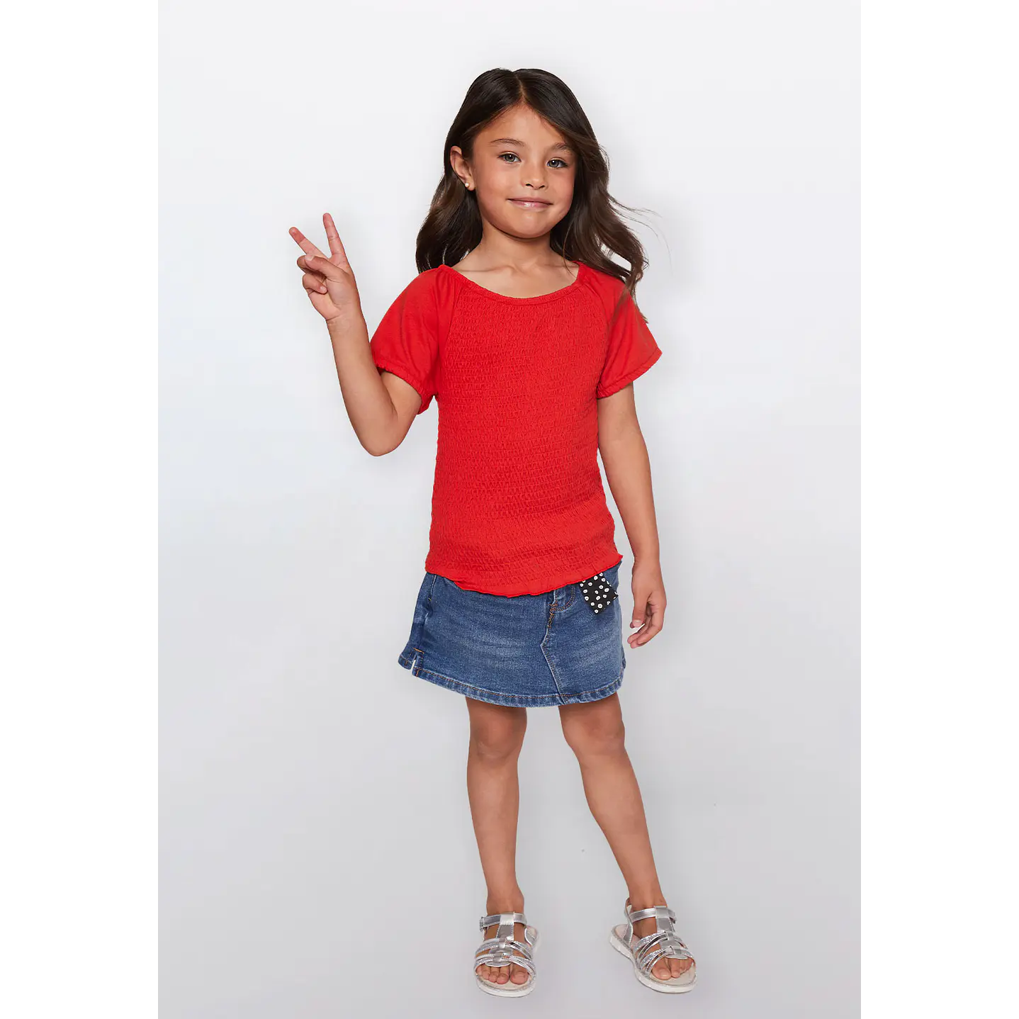 Polera Niña Manga Corta Rojo Familyshop 2