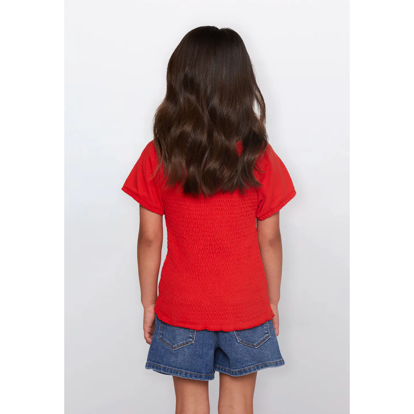 Polera Niña Manga Corta Rojo Familyshop 3